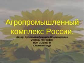 Агропромышленный комплекс России