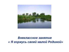 Я горжусь своей малой Родиной