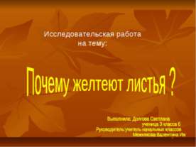 Почему желтеют листья ?