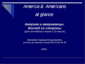 America & Americans at glance