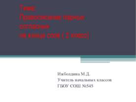 Правописание парных согласных на конце слов ( 2 класс)