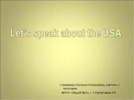 Let is speak about the USA