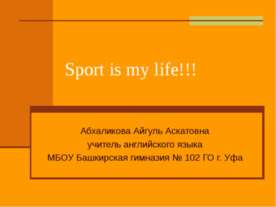 Sport is my life!!!