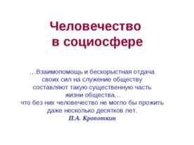Человечество в социосфере