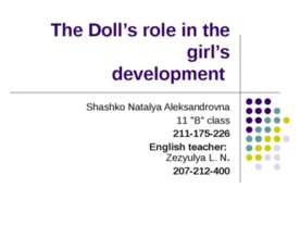 The Doll’s role in the girl’s development