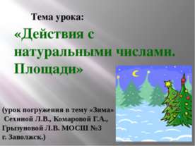 Действия с натуральными числами. Площади