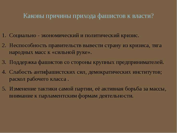 Наступление фашизма 10 класс презентация