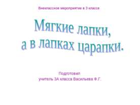 Мягкие лапки, а в лапках царапки