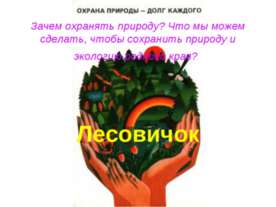 Зачем охранять природу?