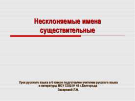 Несклоняемые имена существительные