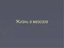 Жизнь в мезозое