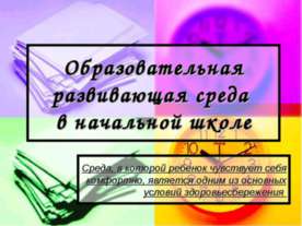 Образовательная развивающая среда в начальной школе