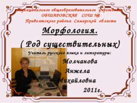 Морфология. Род существительных