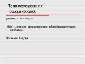 Божья коровка 4 класс