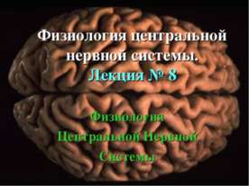 Физиология центральной нервной системы