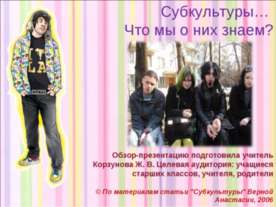Субкультуры… Что мы о них знаем?